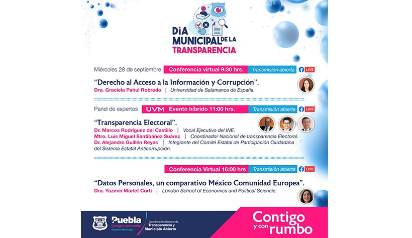 Puebla Capital celebrará el Día Municipal de la Transparencia con jornada informativa encabezada por expertos