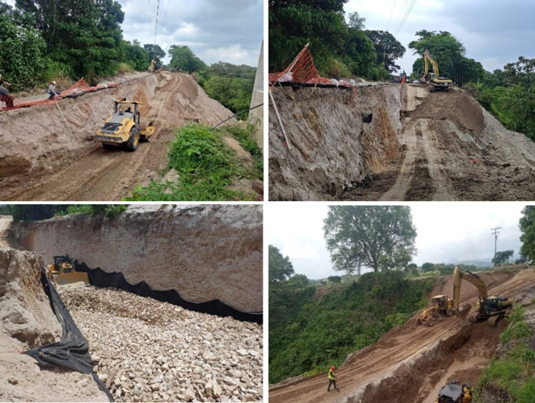 Atiende Gobierno Estatal deslaves en carretera Las Margaritas – Acateno – Tlapacoyan en Hueytamalco