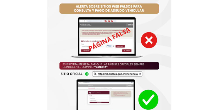 Alertan sobre sitios web falsos para consulta y pago de adeudo vehicular