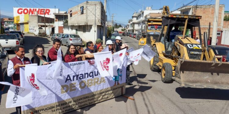 SOSAPACH da inicio a nueva obra de alcantarillado sanitario en San Matías Cocoyotla