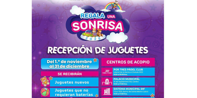 Ayuntamiento de San Andrés Cholula invita a sumarse a la campaña “Regala una Sonrisa 2025”