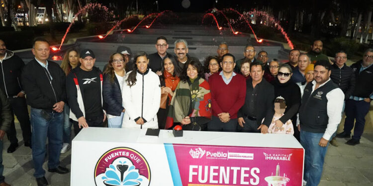 Fortalece gobierno de Pepe Chedraui espacios funcionales con inauguración del mantenimiento de la fuente Hermanos Serdán