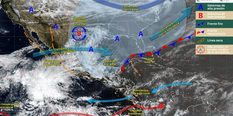 Llega el frente frío 28 territorio Nacional con lluvias