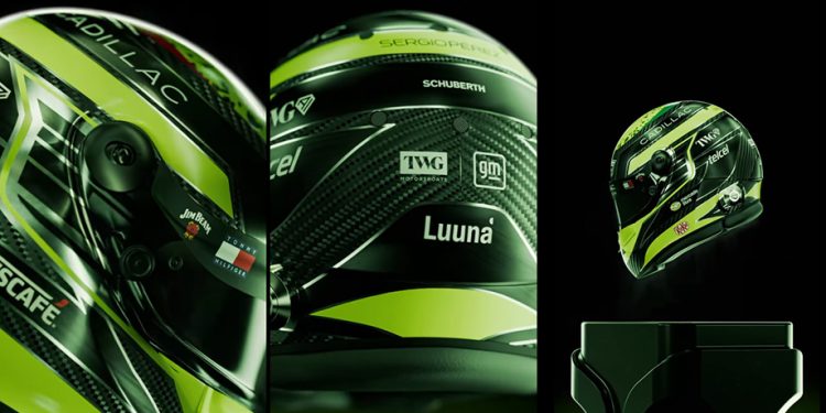 Presentó «Checo» Pérez el casco que usará el 2026 en el debut de Cadillac en la F1