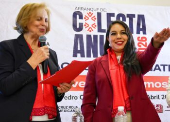 Desde San Pedro Cholula, Tonantzin Fernández da inicio a la Colecta Anual de la Cruz Roja