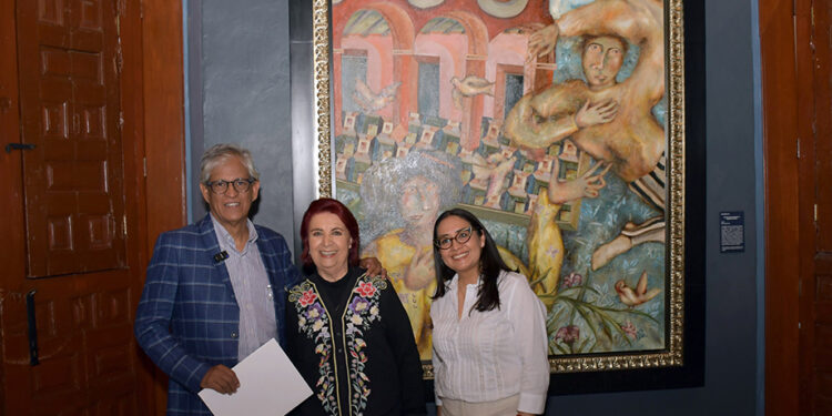 Recibe BUAP donación de pintura del artista José Bayro