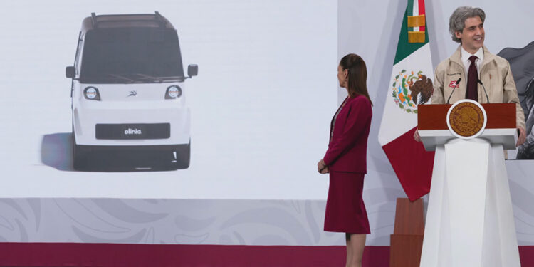 “Resultados que transforman”: Presidenta Claudia Sheinbaum presenta el prototipo del minivehículo eléctrico mexicano Olinia