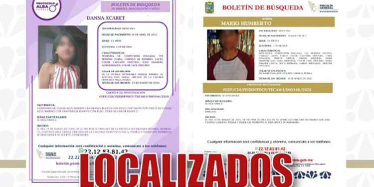 Localiza FGE a dos adolescentes reportados como desaparecidos en Puebla