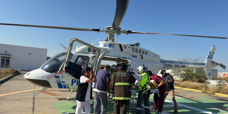 Con helicópteros al servicio de la salud, Puebla garantiza atención oportuna con 31 traslados