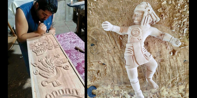 Artesano tlaxcalteca gana premio nacional con obra “Legado de Dioses” en madera tallada