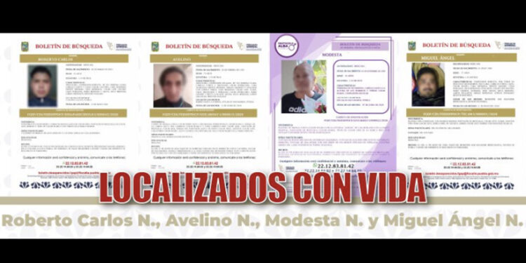 Esclarece Fiscalía de Puebla ausencia de cuatro personas reportadas como desaparecidas