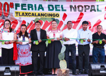 Celebra Lupita Cuautle la tradición y el orgullo de Tlaxcalancingo en la Feria del Nopal 2026