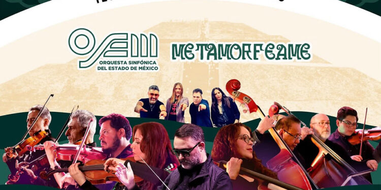 La música sinfónica y el rock mexicano se encuentran en Teotihuacán en el circuito nacional de orquestas por la paz