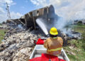 Tras 18 horas de labores, Protección Civil liquida incendio en bodega
