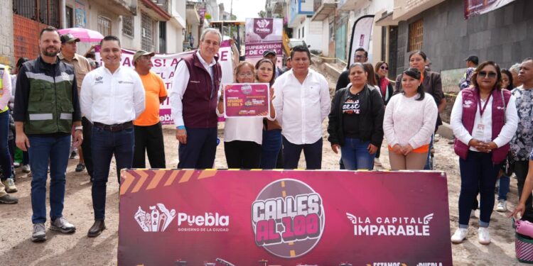 Supervisa Pepe Chedraui trabajos de pavimentación en la Junta Auxiliar Santo Tomás Chautla