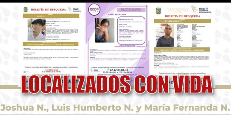 Verifica FGE paradero de tres personas reportadas como desaparecidas