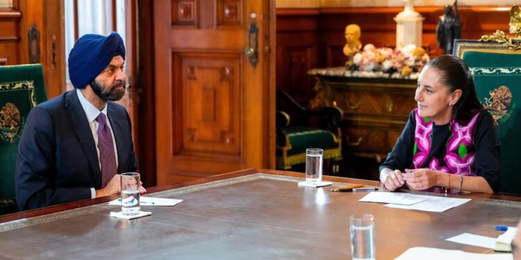 En reunión el Presidente del BM se habló de posible colaboración con el Plan México: Sheimbaum