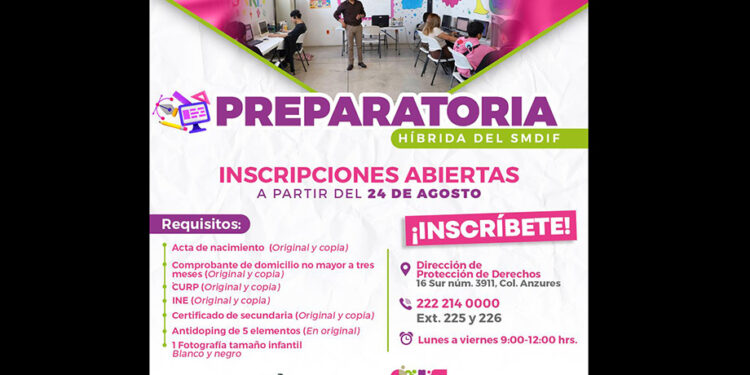 DIF Puebla Capital anuncia nueva semana de inscripciones para la Preparatoria Híbrida