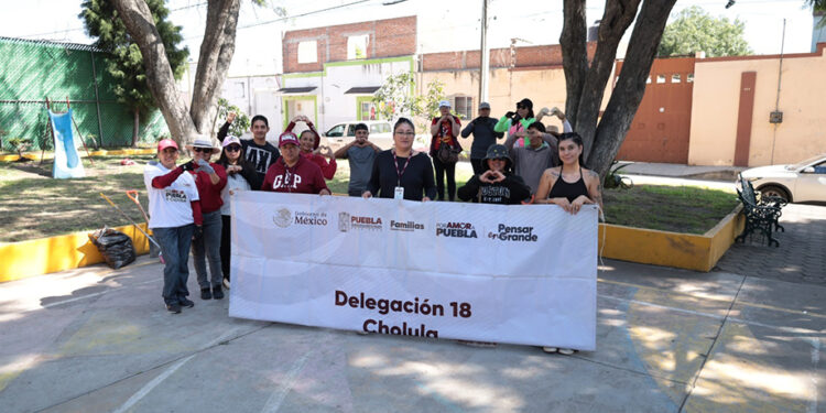 Con trabajo coordinado, DIF Municipal y SEDIF impulsan el rescate de espacios públicos en San Pedro Cholula