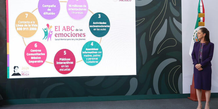 Claudia Sheinbaum encabeza arranque de la estrategia nacional de atención a la salud mental para las y los jóvenes: el ABC de las emociones en el inicio del ciclo escolar 2026-2027