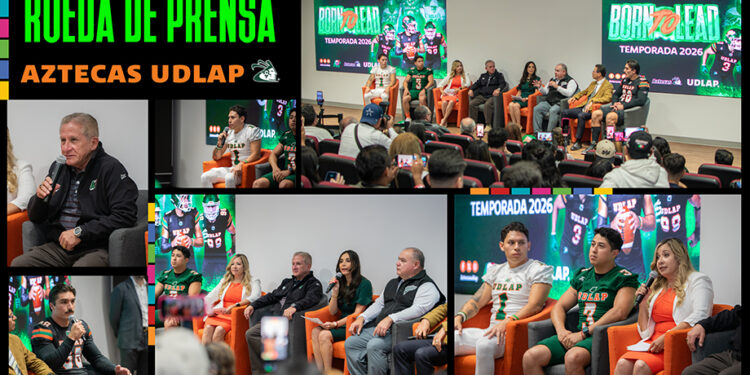 Los Aztecas de la UDLAP se presentan para la temporada 2026 de los 14 Grandes de la ONEFA
