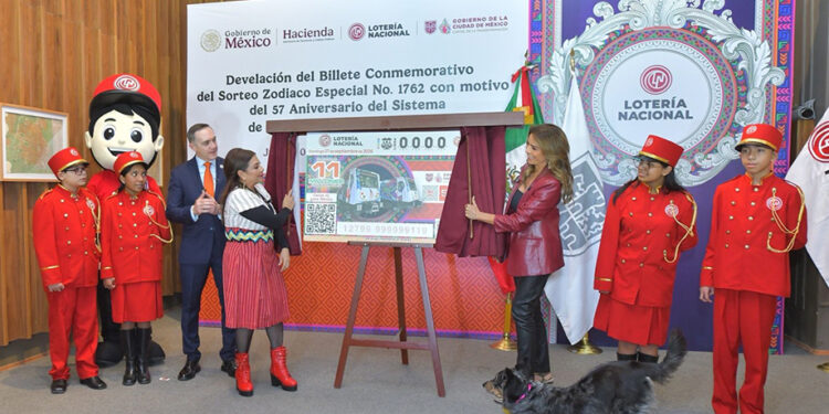 Billete conmemorativo de Lotería Nacional celebra el 57 aniversario del STC Metro de la Ciudad de México