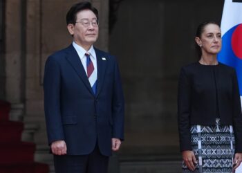 Presidenta Claudia Sheinbaum recibe en Palacio Nacional a su homólogo de la República de Corea, Lee Jae-myung