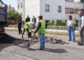 Supervisa Pepe Chedraui labores de bacheo en colonia La Noria