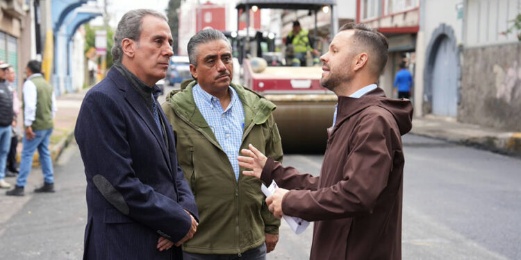 Supervisa Pepe Chedraui avances del Tren Capitalino de Pavimentación en avenida 16 de Septiembre
