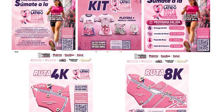 Gobierno del Estado impulsa la carrera Latido Rosa en apoyo a mujeres con cáncer